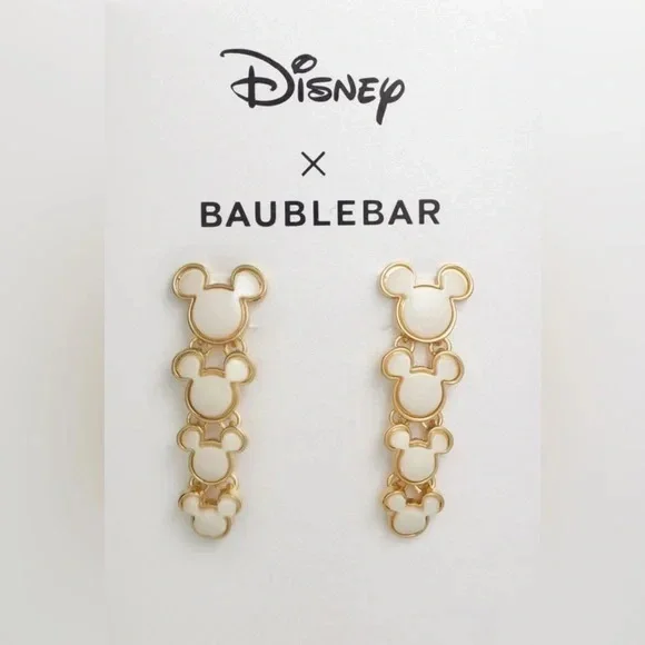 🌟 Disney’s Baublebar Mickey’s Pearl Drop Earrings - Picture 2 of 2